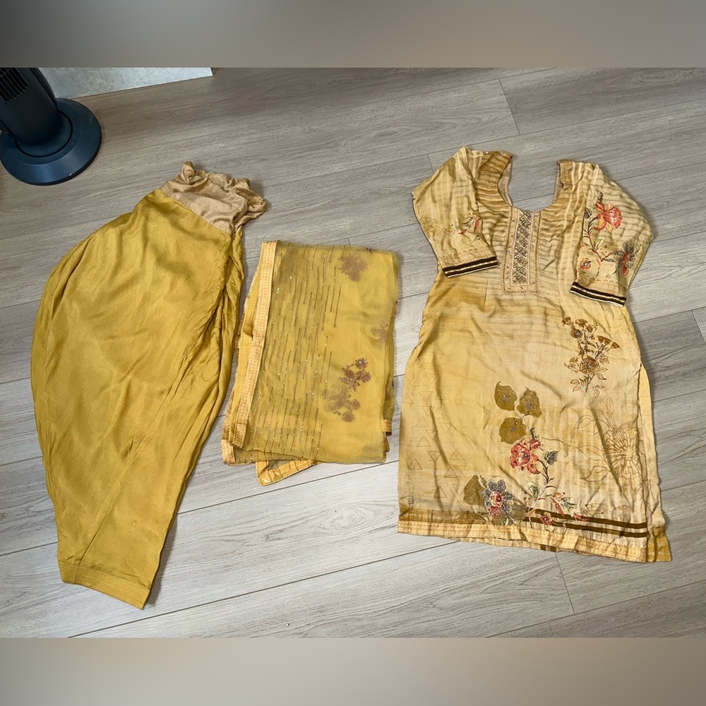 Embroidered Mustard Yellow Traditional Outfit